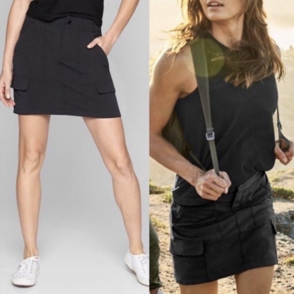 Athleta Trekki Skort 2.0 Gray Size 10 Outdoor Hiking Camping Packable Skort